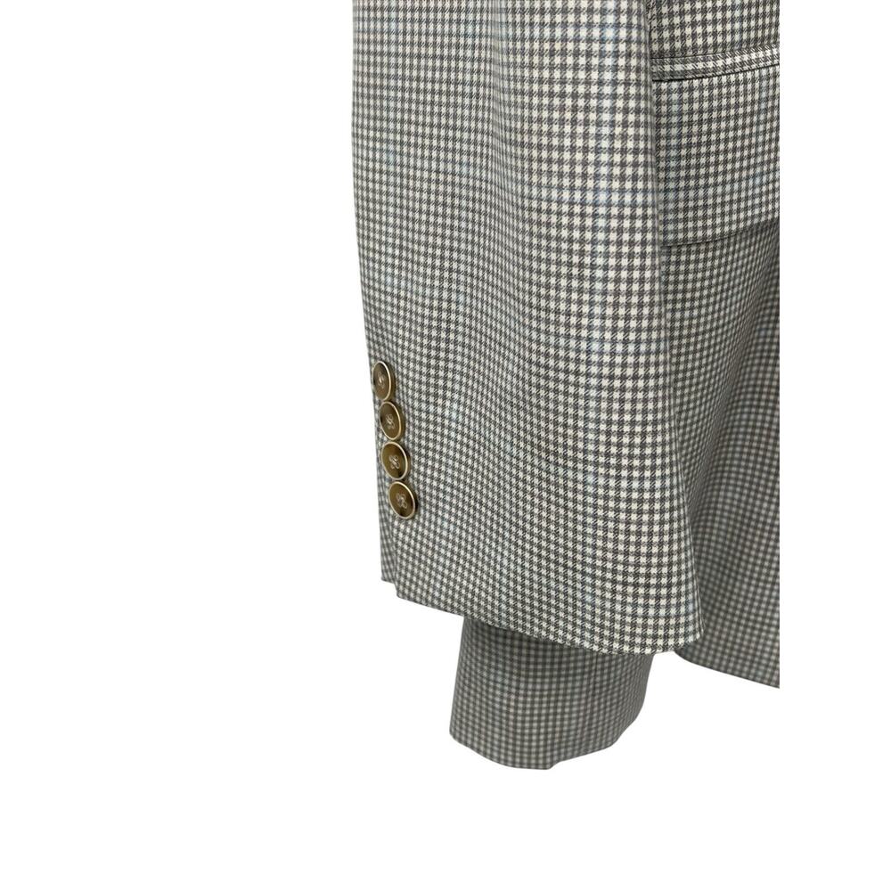 Peter Millar Sport Coat Blazer Houndstooth Windowpane Check Wool Size 42T - Picture 3 of 15